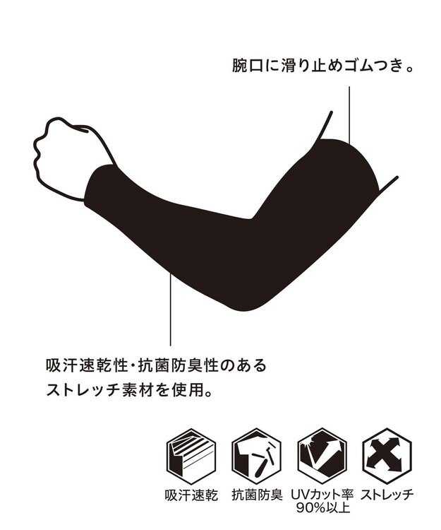 CW-X 【UNISEX】アームカバー　吸汗速乾　UV　/ワコール　HUO601 ブラック