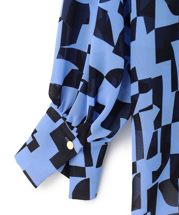 BEIGE， LUCIE / ノーカラーブラウス Sax × Navy