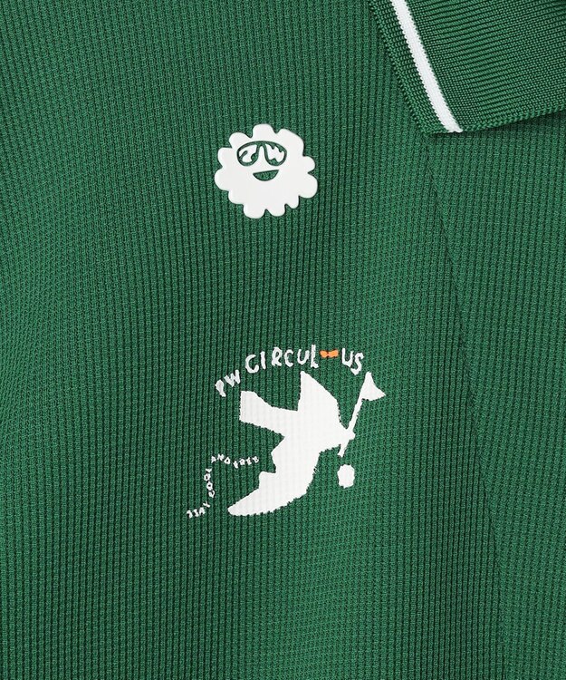 PW CIRCULUS 【WOMEN】ミニワッフル鹿の子ポロ ゴルフウェア レディース グリーン系