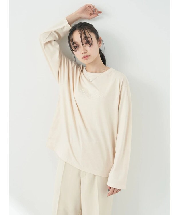 earth music&ecology ｓｔａｒ　ｃｌｕｓｔｅｒ　ロゴロンＴＥＥ Light Beige