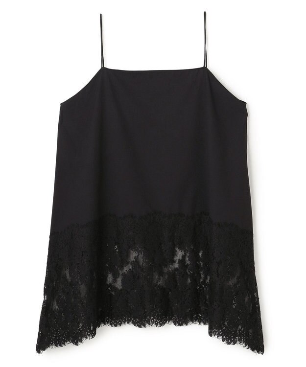 UNFILO レースヘム キャミソール ブラック