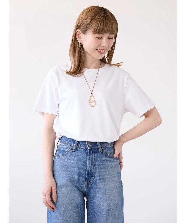 AMERICAN HOLIC キレイＣＯＴＴＯＮクルーネックカットプルオーバー Off White