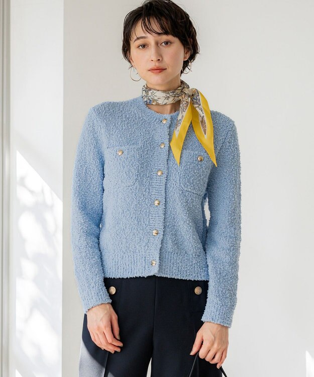 23区 【先行予約】ファンシーツィーディー ポケットデザイン カーディガン スカイブルー系