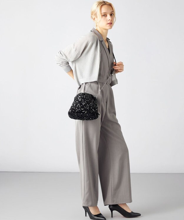 LA BAGAGERIE 【MONICA】スパンコール巾着ショルダー ブラック