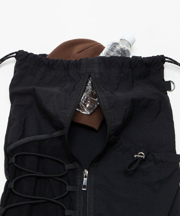 WEGO 【ユニセックス着用ITEM】センターzipナップサック ブラック