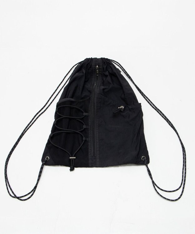 WEGO 【ユニセックス着用ITEM】センターzipナップサック ブラック