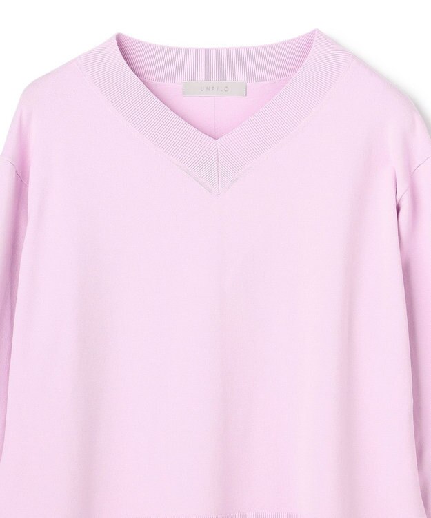 UNFILO マイビューティニット Vネック ライラック