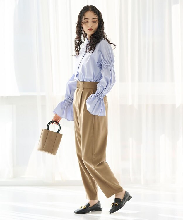 #Newans コクーンシルエットパンツ キャメル