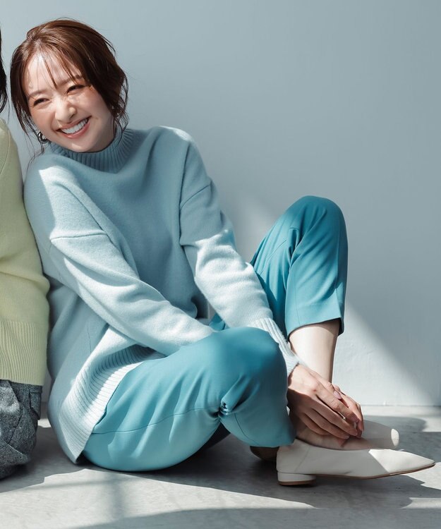 組曲 2WAYウォームストレッチ テーパード パンツ サックスブルー系