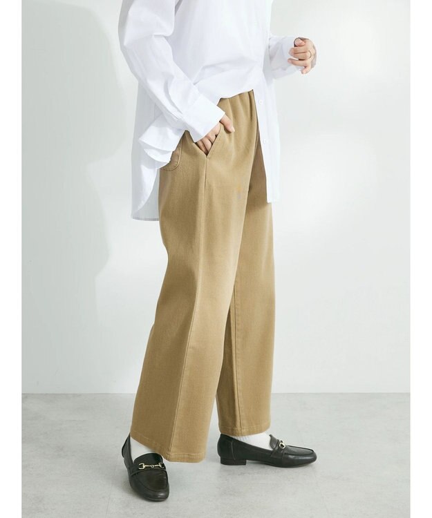 CRAFT STANDARD BOUTIQUE 裏起毛ツイルワイドパンツ Beige