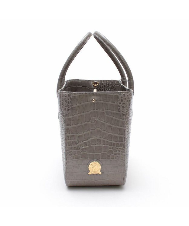A.D.M.J. 【牛革】クロコダイル型押しトート32cm(Dカン付) スモーク
