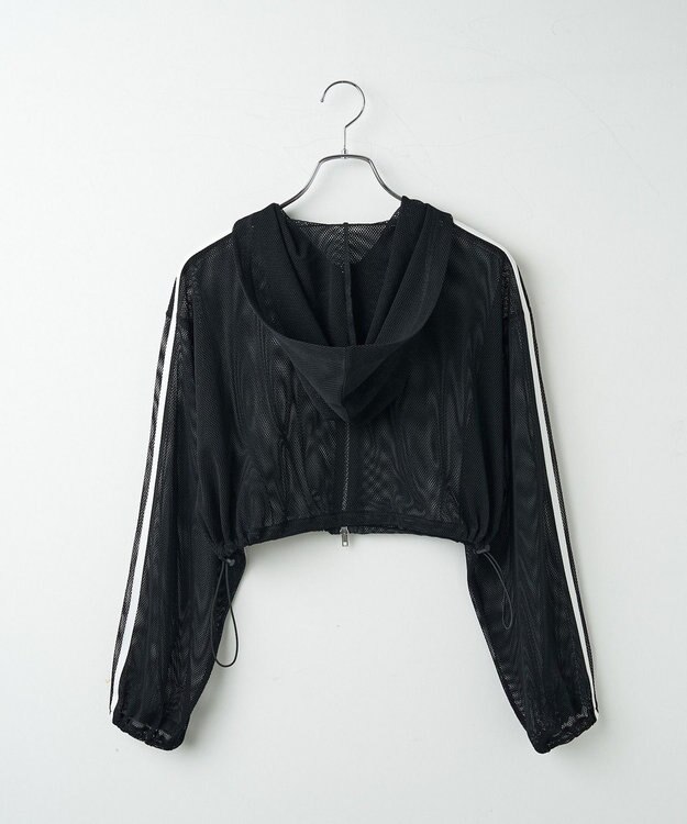 WEGO Wジップラインメッシュパーカー ブラック