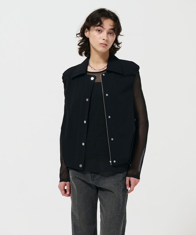 GRACE CONTINENTAL マットツイルタックジレ ブラック