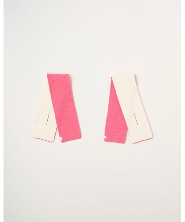 MOONBAT MACKINTOSH PHILOSOPHY(マッキントッシュ フィロソフィー）【ギフトBOX付】ウール100％ リバーシブル ニット マフラー ユニセックス 日本製 ピンク