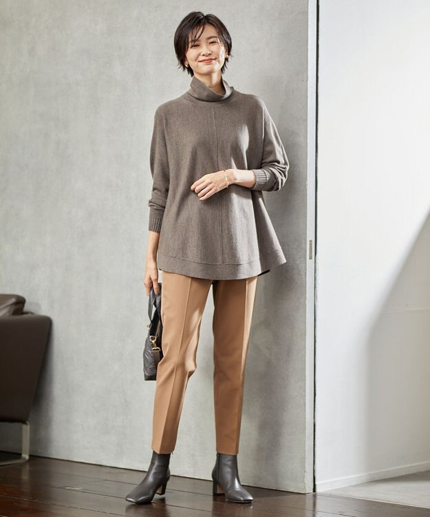 J.PRESS LADIES S 【WEB限定カラーあり・洗える】EASY WOOL チュニック ニット ブラウン系