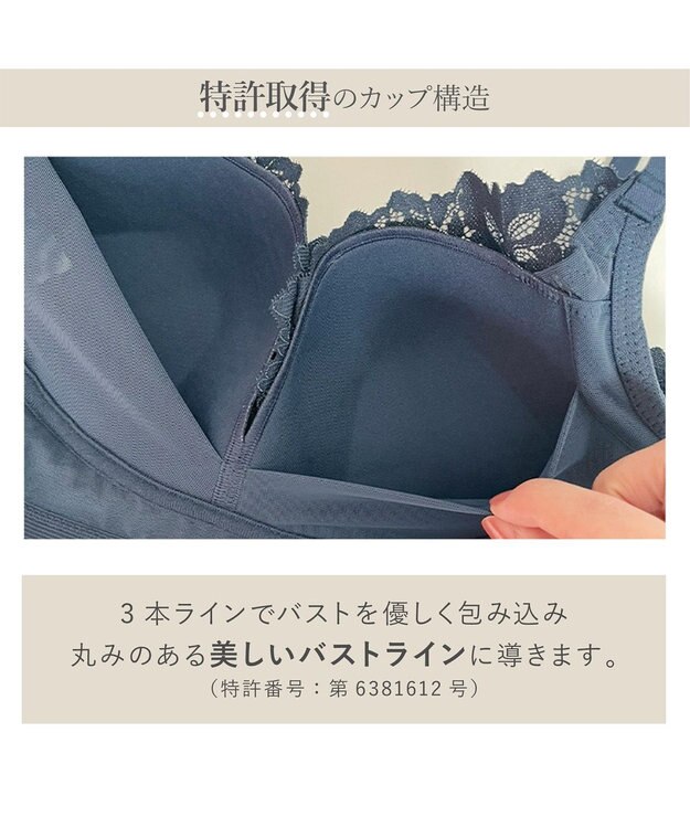 BRADELIS New York 【BRADELIS Me / ノンワイヤー・バストアップ】Perfumyレーシィブラ24S1 インクブルー