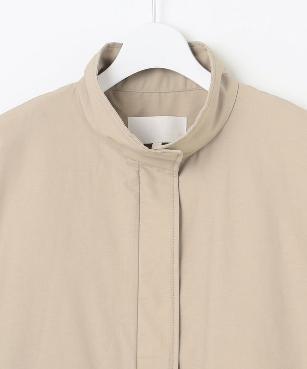 自由区 S 【撥水加工・洗える】コットンナイロンタッサーライナー付きスタンドカラー コート ベージュ