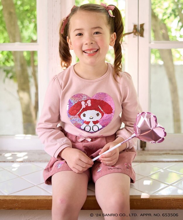 ANY KIDS 【any FAM×サンリオキャラクターズ】ミラクルスパンコール長袖Tシャツ ピンク×マイメロディ