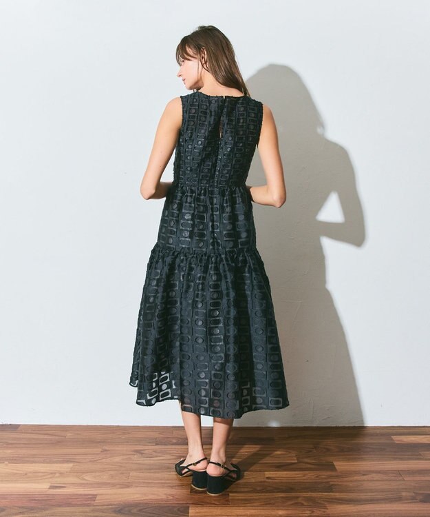 GRACE CONTINENTAL キカドットジャガードドレス ブラック