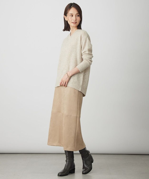 J.PRESS LADIES YAK BLEND Vネック ニット ライトベージュ系