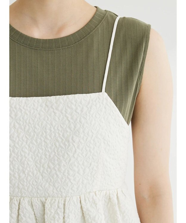 Green Parks ・ＥＬＥＮＣＡＲＥ　ＤＵＥ　フクレジャカードキャミソール Ivory