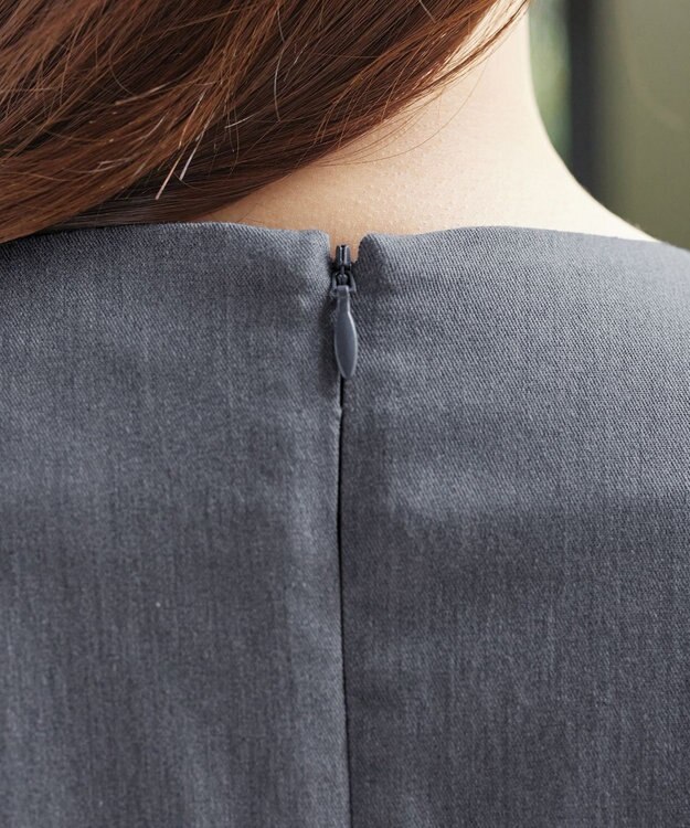 Tiaclasse L ピンタックステッチワンピース チャコールグレー