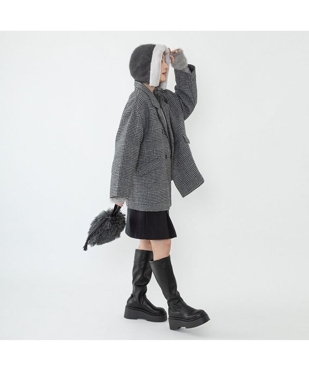 林八百吉商店 un chapeau アンゴラバラクラバ オフブラック