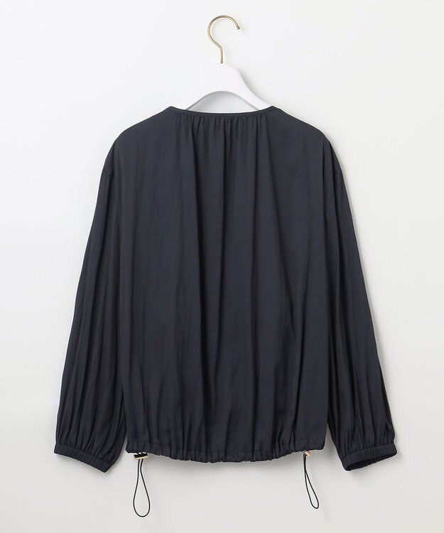 ANY SIS S 【接触冷感・速乾・UVカット】ツヤテロギャザー ブルゾン ネイビー