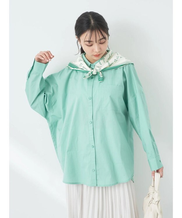 earth music&ecology ポプリンボックスシャツ Mint