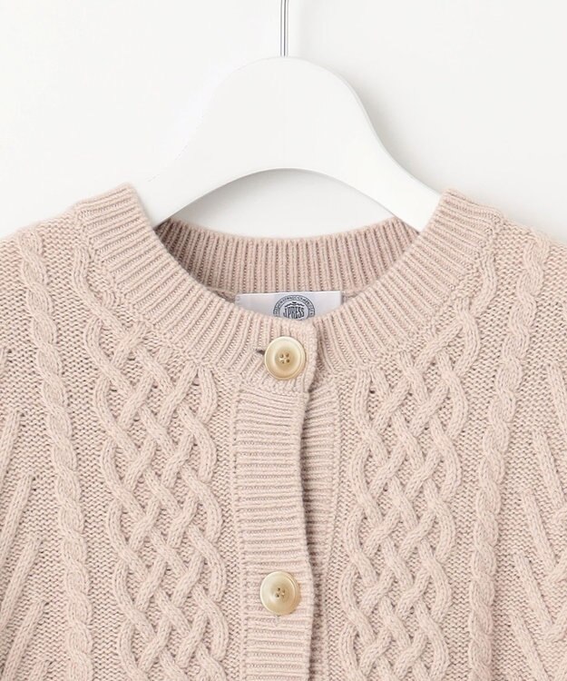 J.PRESS LADIES L 【洗える】EIGER CORD ALAN クルーネックカーディガン ベージュ系