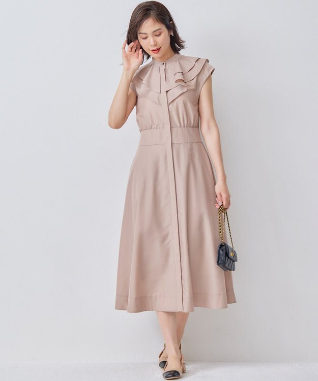 組曲 【WEB限定】シアーボイル ラッフルワンピース ラテベージュ系