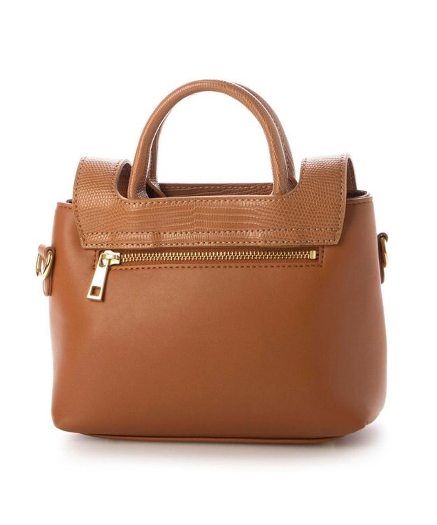 UNBILLION 【テレビ ドラマ着用アイテム】カシュカシュ cachecache / クロコダイル風フラップ2wayミニボストン キャメル