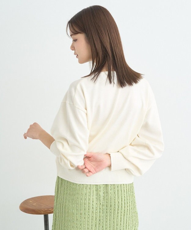 earth music&ecology ＵＶカット加工クルーネックニットカーディガン Ivory