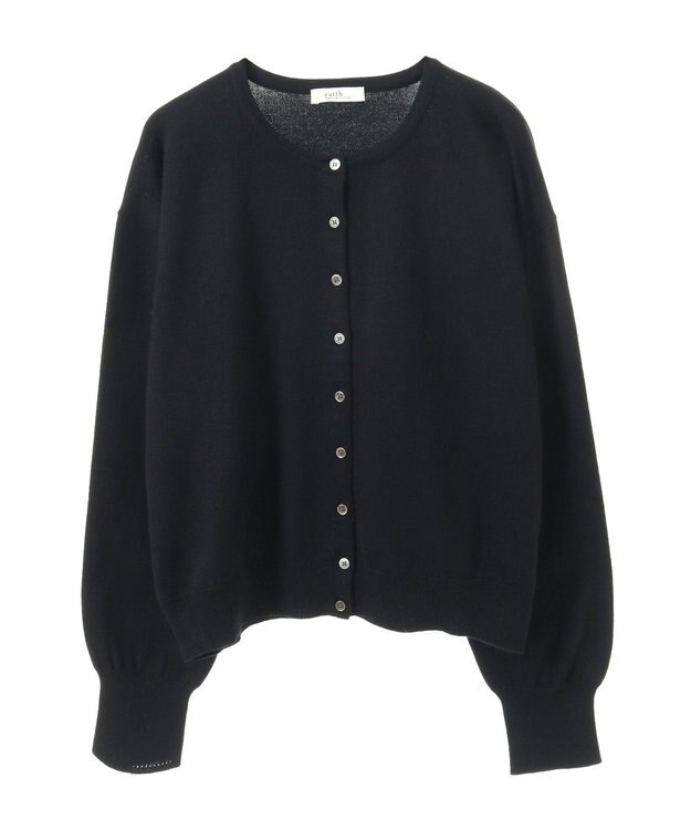 earth music&ecology ＵＶカット加工クルーネックニットカーディガン Black