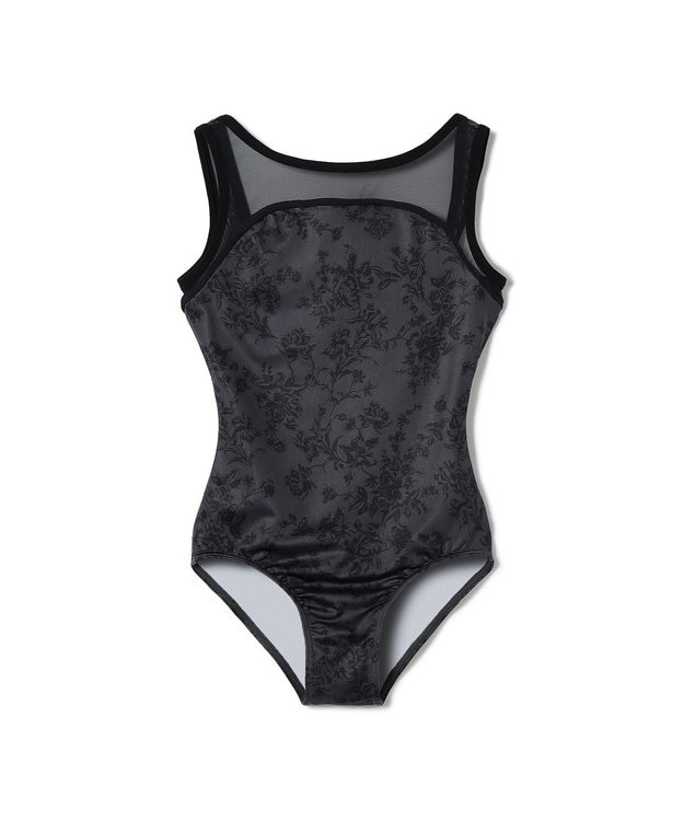 Chacott ノースリーブレオタード ダークグレープリント