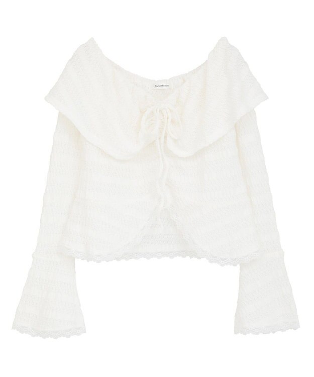 Green Parks シャーリングオフショルプルオーバー Off White