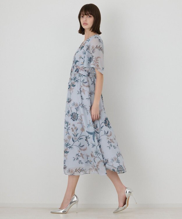 GRACE CONTINENTAL シノワズリプリントワンピース ブルー