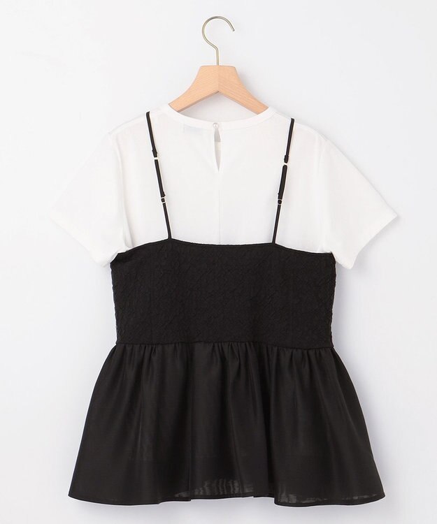 組曲 L 【WEB限定】レリーフジャガードキャミツインセット アイボリー×ブラック系