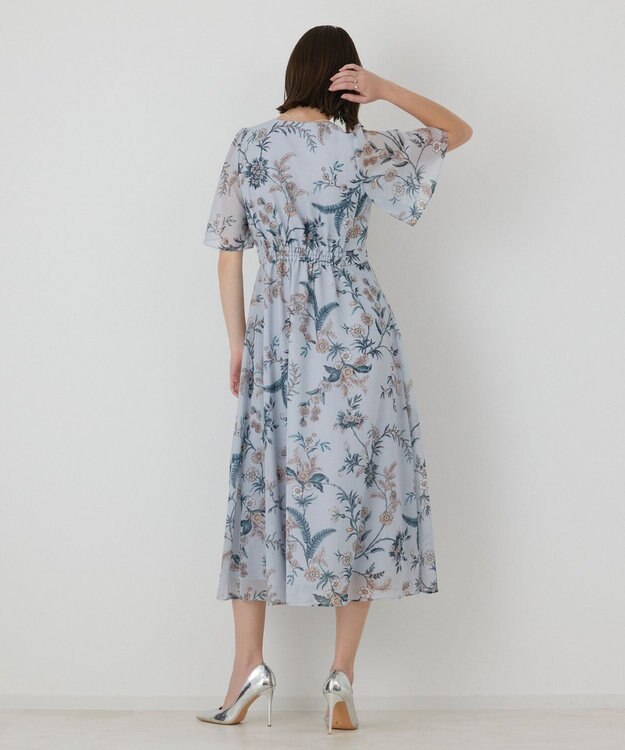 GRACE CONTINENTAL シノワズリプリントワンピース ブルー