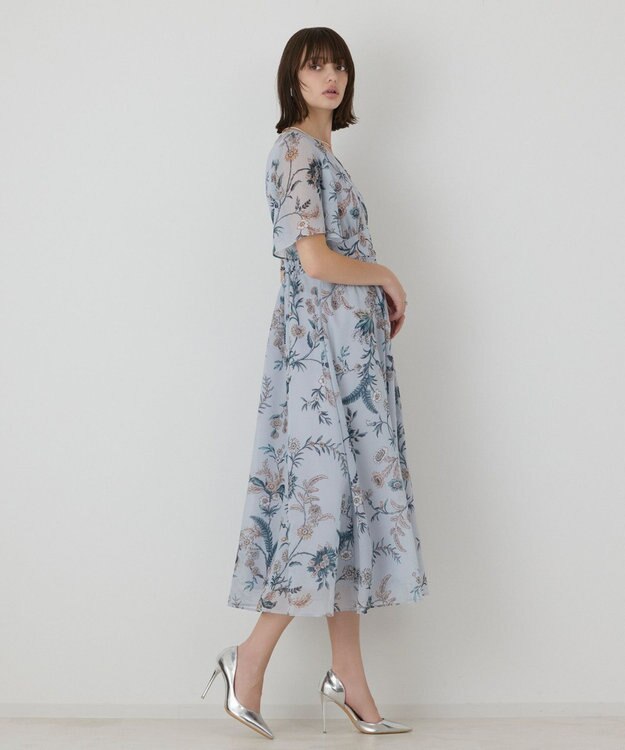 GRACE CONTINENTAL シノワズリプリントワンピース ブルー