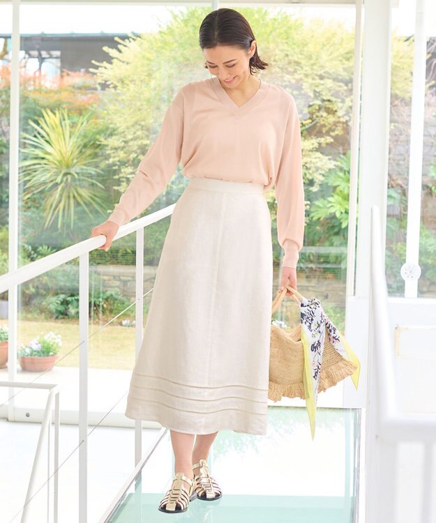 自由区 【XSサイズ～/洗える】シャインハイゲージ ニット ローズ系