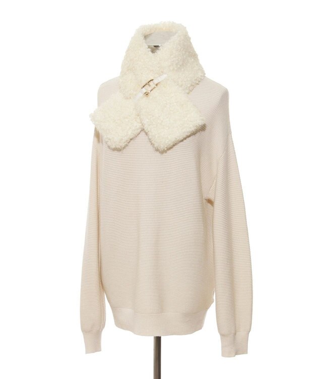 MOONBAT FURULA プードルファーマフラー オフホワイト