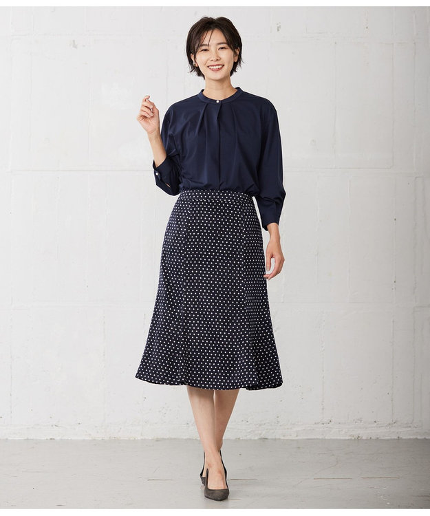 J.PRESS LADIES S 【洗える】ジオメトリック マーメイド スカート ネイビー系5