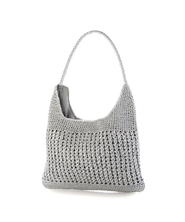 UNBILLION カシュカシュ cachecache / メタリックコード柄編みワンハンドルトート シルバー