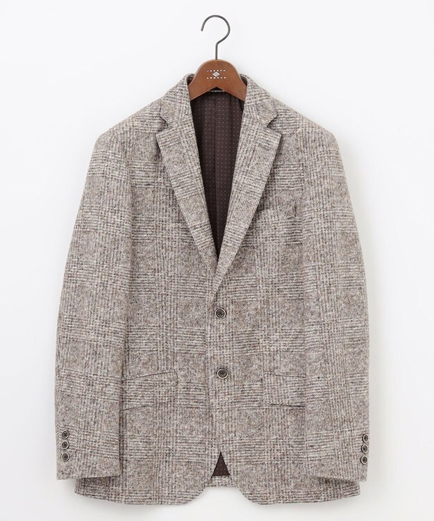 JOSEPH ABBOUD 【ストレッチ/イタリア素材/軽量】スライバーチェック ジャケット ベージュ系4