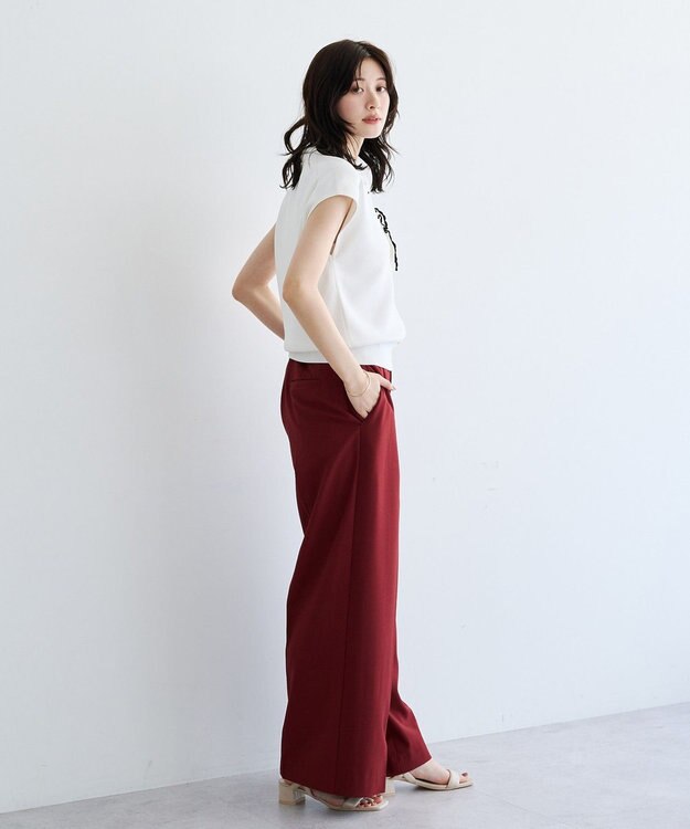 YECCA VECCA 配色フリルカーディガン Off White