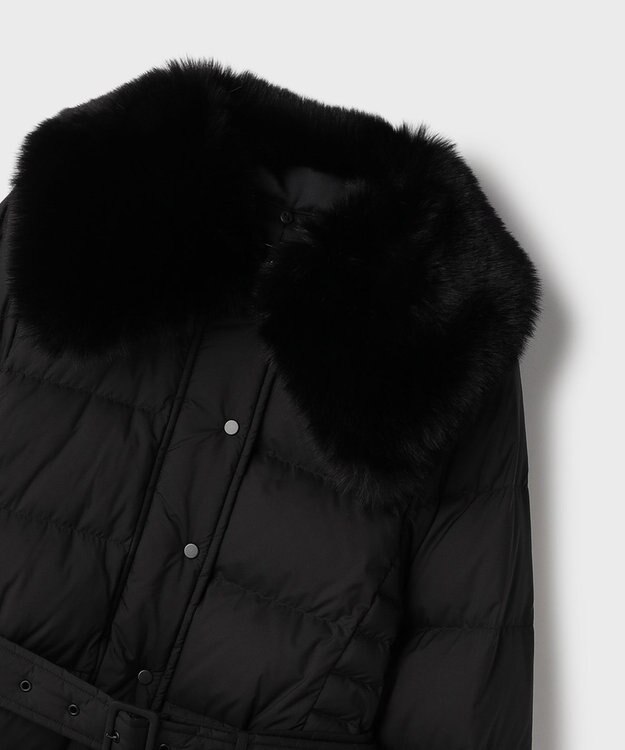 GRACE CONTINENTAL ファーカラーロングダウン ブラック