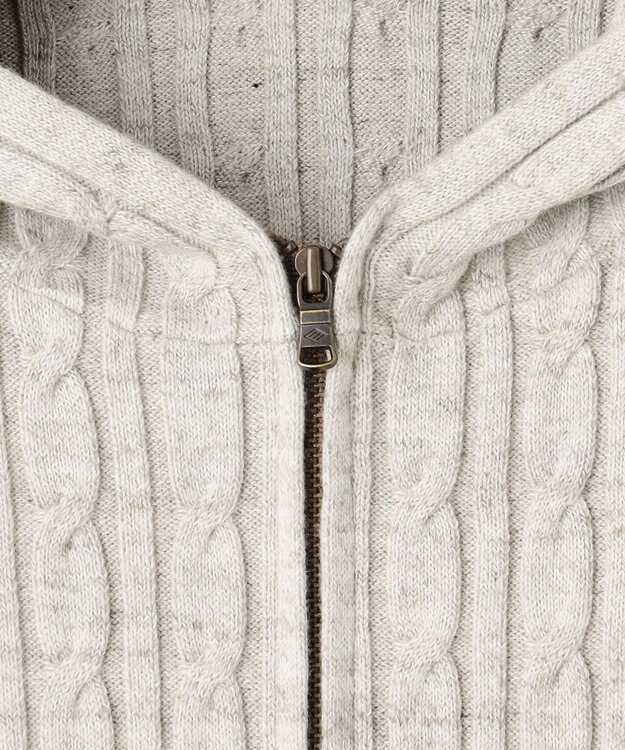 JOSEPH ABBOUD 【オリジナルオーガニックコットン使用/サスティナブル】JOE COTTONケーブル ニットパーカー ベージュ系