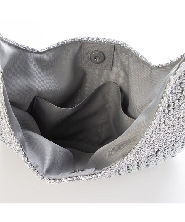 UNBILLION カシュカシュ cachecache / メタリックコード柄編みワンハンドルトート シルバー