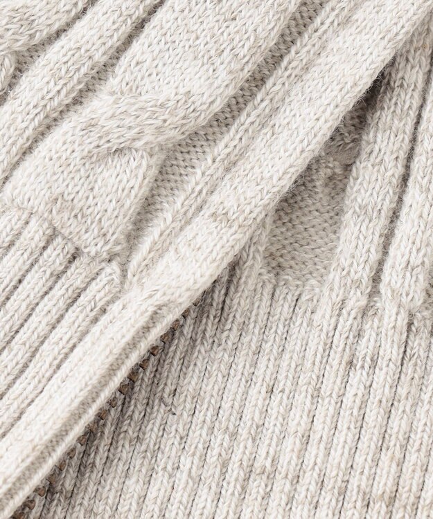 JOSEPH ABBOUD 【オリジナルオーガニックコットン使用/サスティナブル】JOE COTTONケーブル ニットパーカー ベージュ系